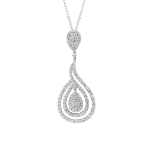 2.98Ct 18k White Gold Diamond Pendant Necklace - All