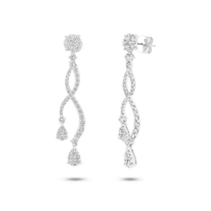 2.97Ct 18k White Gold Diamond Earrings - All