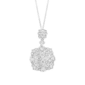 2.10Ct 18k White Gold Diamond Pendant Necklace - All