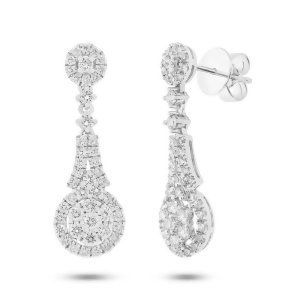 1.44Ct 18k White Gold Diamond Earrings - All