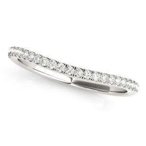 Diamond Curved Prong Wedding Band Platinum 0.10ct - All