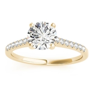 Diamond Single Row Engagement Ring 14k Yellow Gold 0.11ct - All
