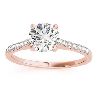 Diamond Single Row Engagement Ring 14k Rose Gold 0.11ct - All