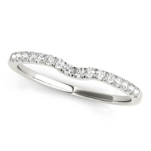 Diamond Curved Prong Wedding Band Platinum 0.11ct - All