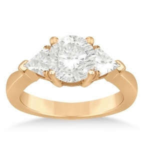 Diamond Trilliant Three Stone Engagement Ring 14k Rose Gold 0.70ct - All