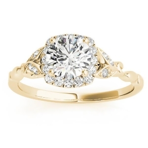 Butterfly Halo Diamond Engagement Ring 14k Yellow Gold 0.14ct - All