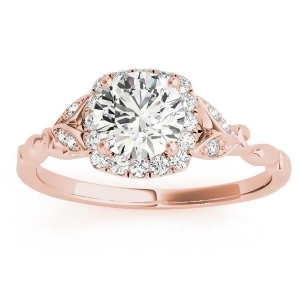 Butterfly Halo Diamond Engagement Ring 14k Rose Gold 0.14ct - All