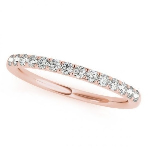 Diamond Wedding Ring Band 14k Rose Gold 0.23ct - All