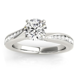 Graduated Diamond Swirl Engagement Ring Platinum 0.28ct - All