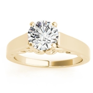Bridal Antique Solitaire Engagement Ring 14k Yellow Gold - All