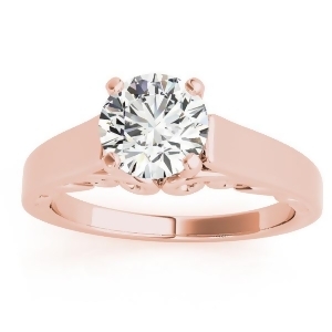 Bridal Antique Solitaire Engagement Ring 14k Rose Gold - All