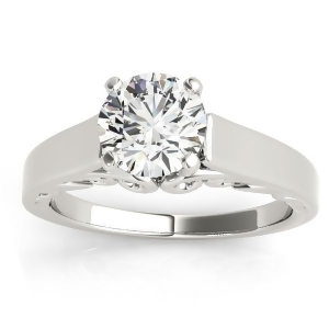 Bridal Antique Solitaire Engagement Ring 18k White Gold - All