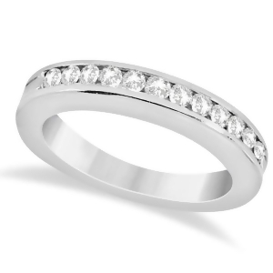 Classic Channel Set Diamond Wedding Band 14K White Gold 0.42ct - All