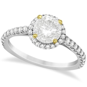 Halo Diamond Engagement Ring 14K Two Tone Gold 1.50ct - All