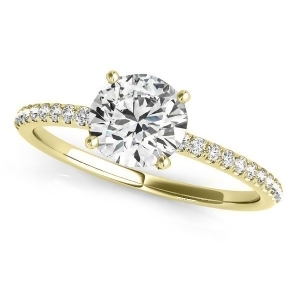 Diamond Accented Round Engagement Ring 18k Yellow Gold 1.62ct - All