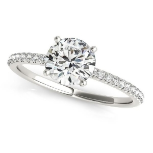 Diamond Accented Round Engagement Ring 18k White Gold 2.12ct - All