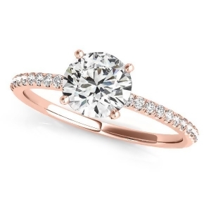Diamond Accented Round Engagement Ring 14k Rose Gold 3.12ct - All