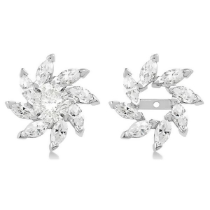 Marquise Earring Jackets in 14k White Gold 1.60ct - All