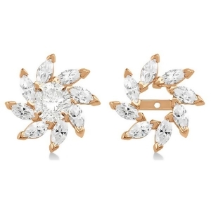 Marquise Earring Jackets in 14k Rose Gold 1.60ct - All
