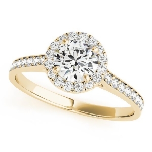 Diamond Halo Engagement Ring 14k Yellow Gold 1.29ct - All