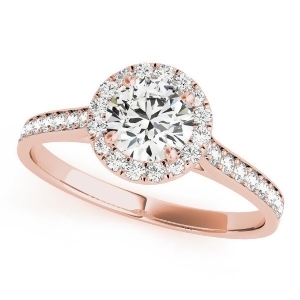 Diamond Halo Engagement Ring 14k Rose Gold 1.29ct - All