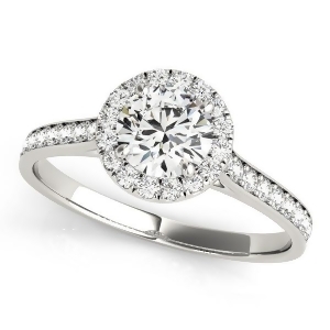 Diamond Halo Engagement Ring Platinum 1.29ct - All