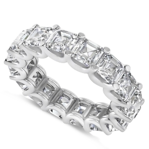 Radiant-cut Diamond Eternity Wedding Band Ring 14k White Gold 9.00ct - All