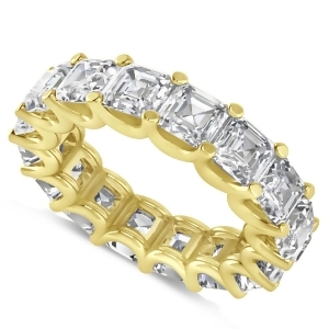 Radiant-cut Eternity Diamond Wedding Band Ring 14k Yellow Gold 9.00ct - All