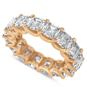 Radiant-cut Eternity Diamond Wedding Band Ring 14k Rose Gold 9.00ct - All