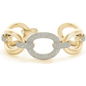 Luxury Italian Wide Diamond Bracelet 18k Yellow Gold 5.27ct - All