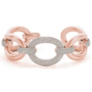 Luxury Italian Wide Diamond Bracelet 18k Rose Gold 5.27ct - All