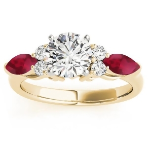 Ruby Marquise Accented Engagement Ring 14k Yellow Gold .66ct - All
