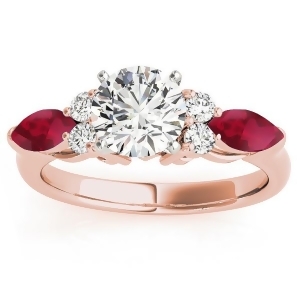 Ruby Marquise Accented Engagement Ring 14k Rose Gold .66ct - All
