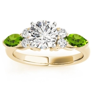 Peridot Marquise Accented Engagement Ring 14k Yellow Gold .66ct - All