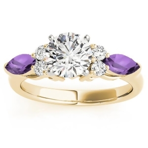 Amethyst Marquise Accented Engagement Ring 14k Yellow Gold .66ct - All