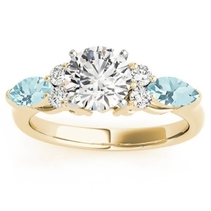 Aquamarine Marquise Accented Engagement Ring 14k Yellow Gold .66ct - All