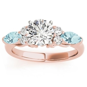 Aquamarine Marquise Accented Engagement Ring 14k Rose Gold .66ct - All