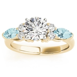 Aquamarine Marquise Accented Engagement Ring 18k Yellow Gold .66ct - All
