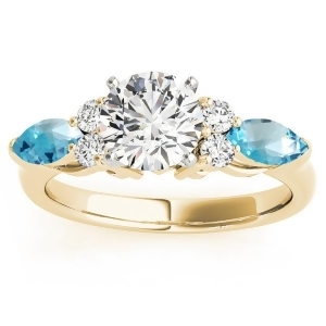 Blue Topaz Marquise Accented Engagement Ring 14k Yellow Gold .66ct - All