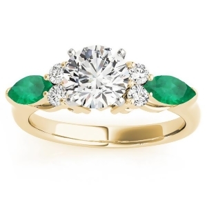 Emerald Marquise Accented Engagement Ring 14k Yellow Gold .66ct - All