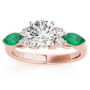 Emerald Marquise Accented Engagement Ring 14k Rose Gold .66ct - All