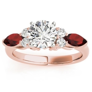 Garnet Marquise Accented Engagement Ring 14k Rose Gold .66ct - All