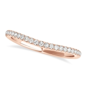 Diamond Curved Prong Wedding Band 14k Rose Gold 0.10ct - All