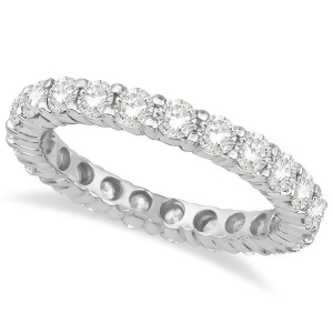 Diamond Eternity Ring Wedding Band 14k White Gold 3.75ct - All