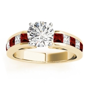 Diamond and Garnet Accented Engagement Ring 14k Yellow Gold 1.00ct - All