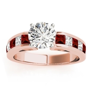 Diamond and Garnet Accented Engagement Ring 14k Rose Gold 1.00ct - All