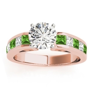 Diamond and Peridot Accented Engagement Ring 14k Rose Gold 1.00ct - All