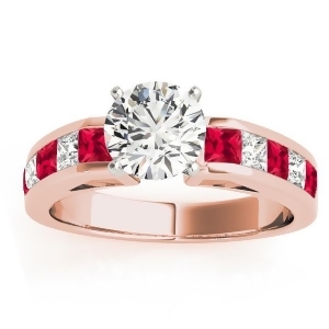 Diamond and Ruby Accented Engagement Ring 14k Rose Gold 1.00ct - All