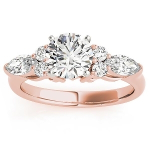 Diamond Marquise Accented Engagement Ring 14k Rose Gold 0.66ct - All