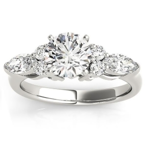 Diamond Marquise Accented Engagement Ring Palladium 0.66ct - All